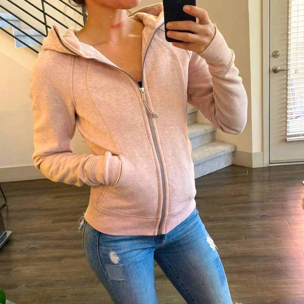 Lululemon millennial pink heathered scuba hoodie size 6 - Picture 1 of 4
